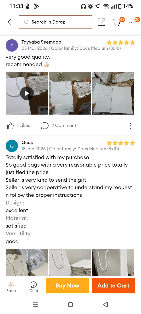 Customer review from our Daraz store