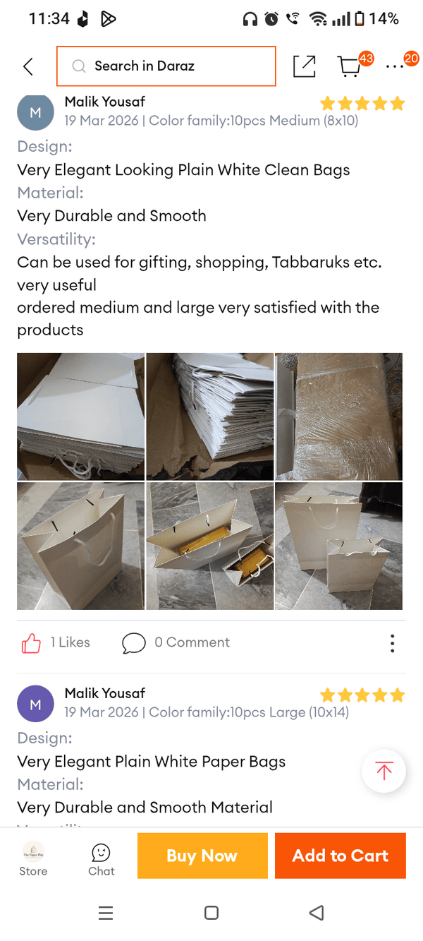 Customer review from our Daraz store