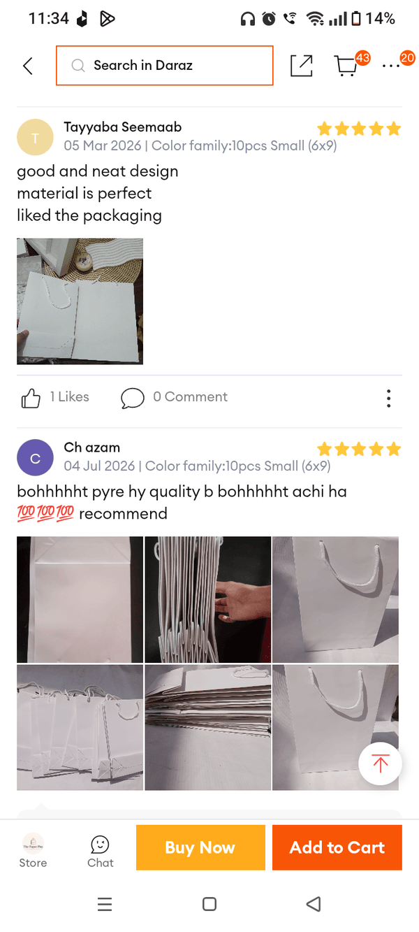 Customer review from our Daraz store