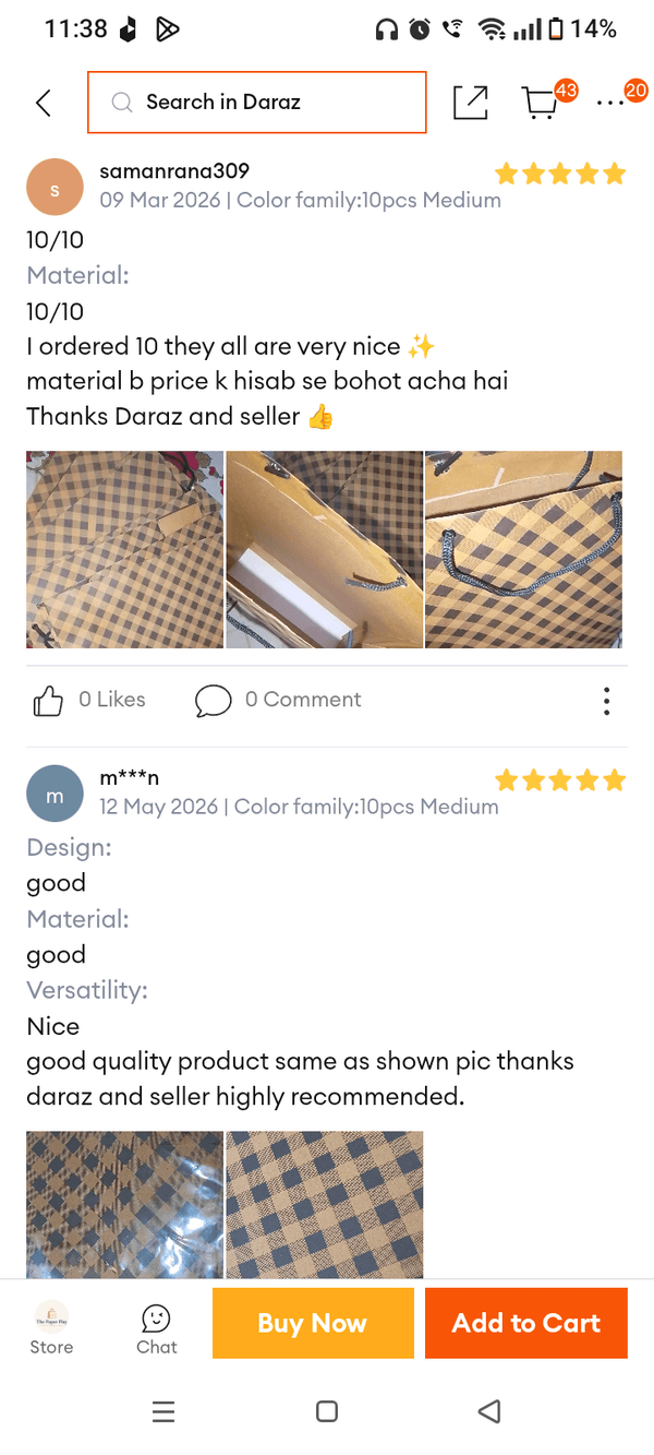 Customer review from our Daraz store