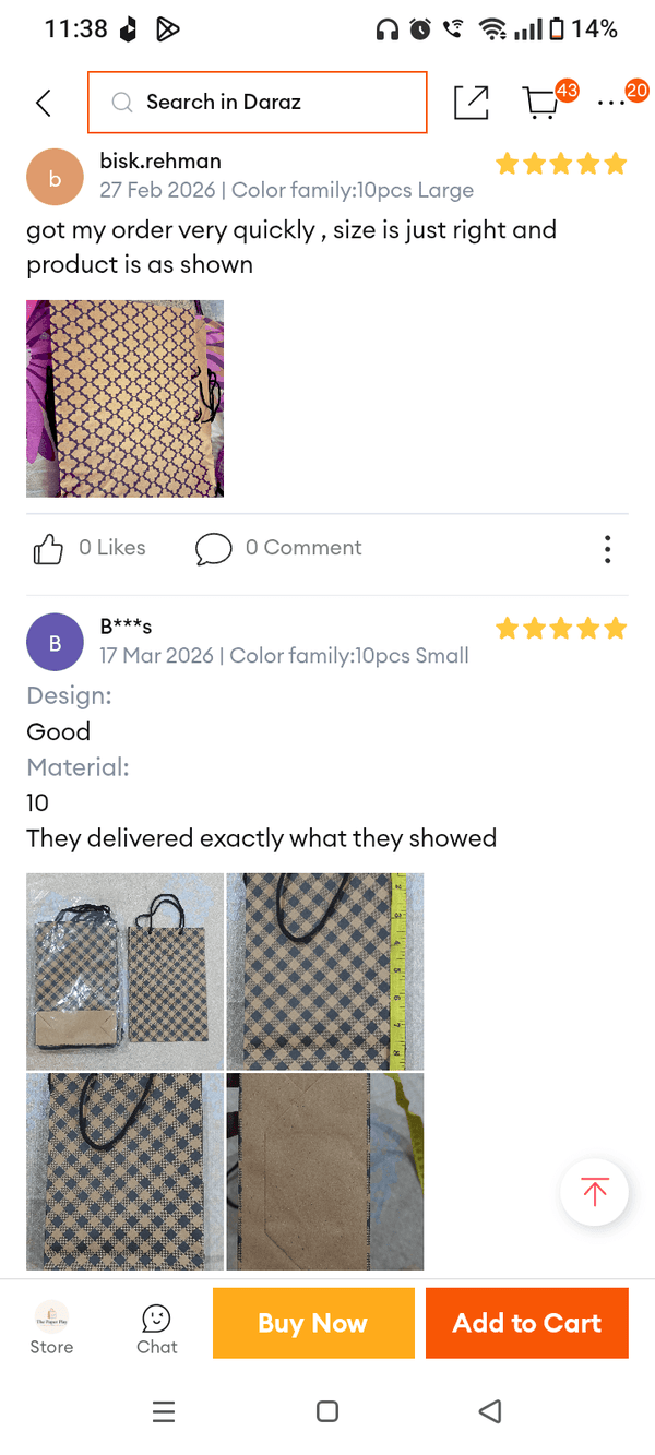 Customer review from our Daraz store