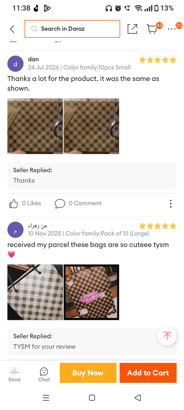 Customer review from our Daraz store