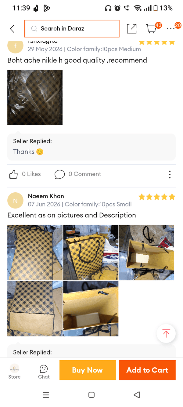Customer review from our Daraz store