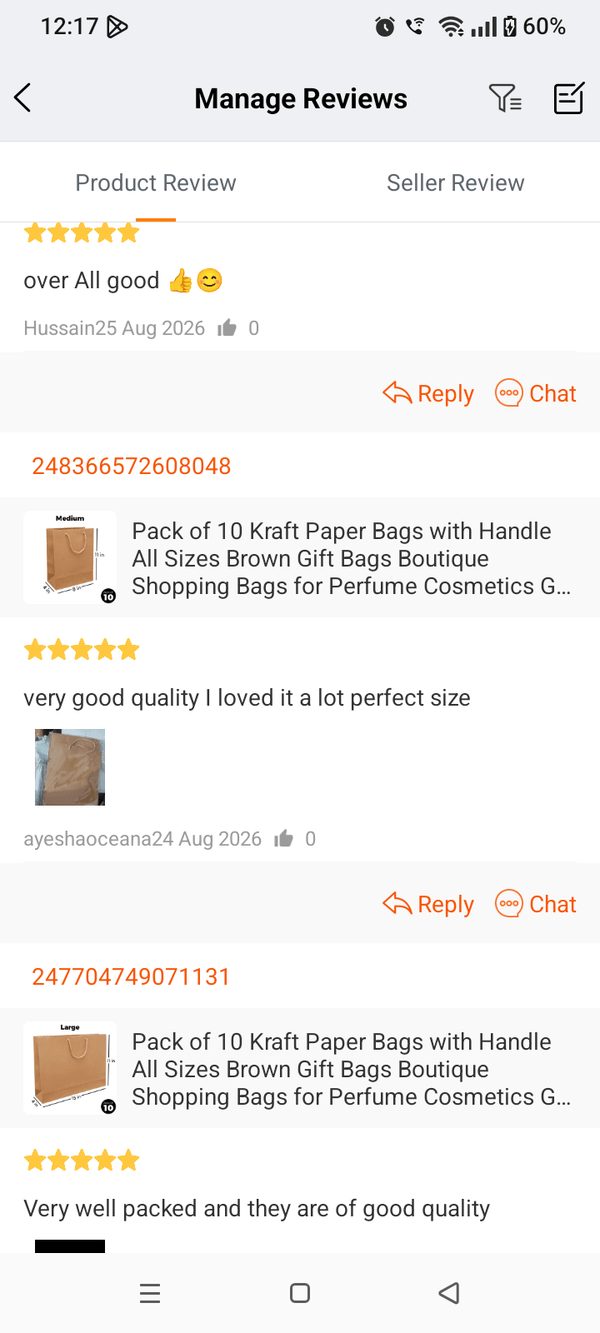 Customer review from our Daraz store