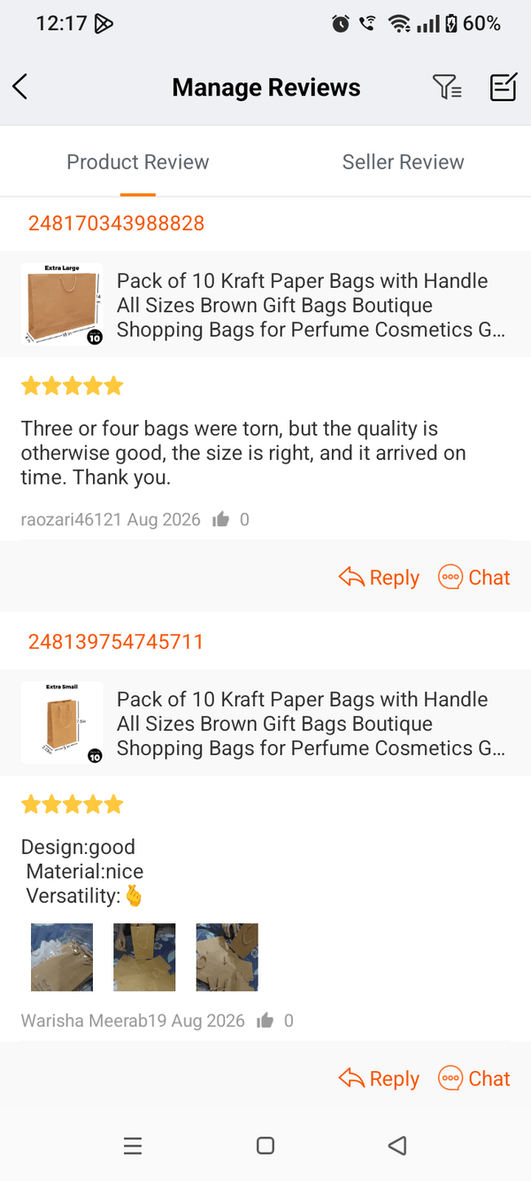 Customer review from our Daraz store