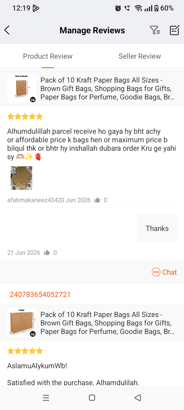 Customer review from our Daraz store
