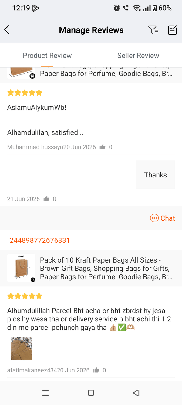 Customer review from our Daraz store